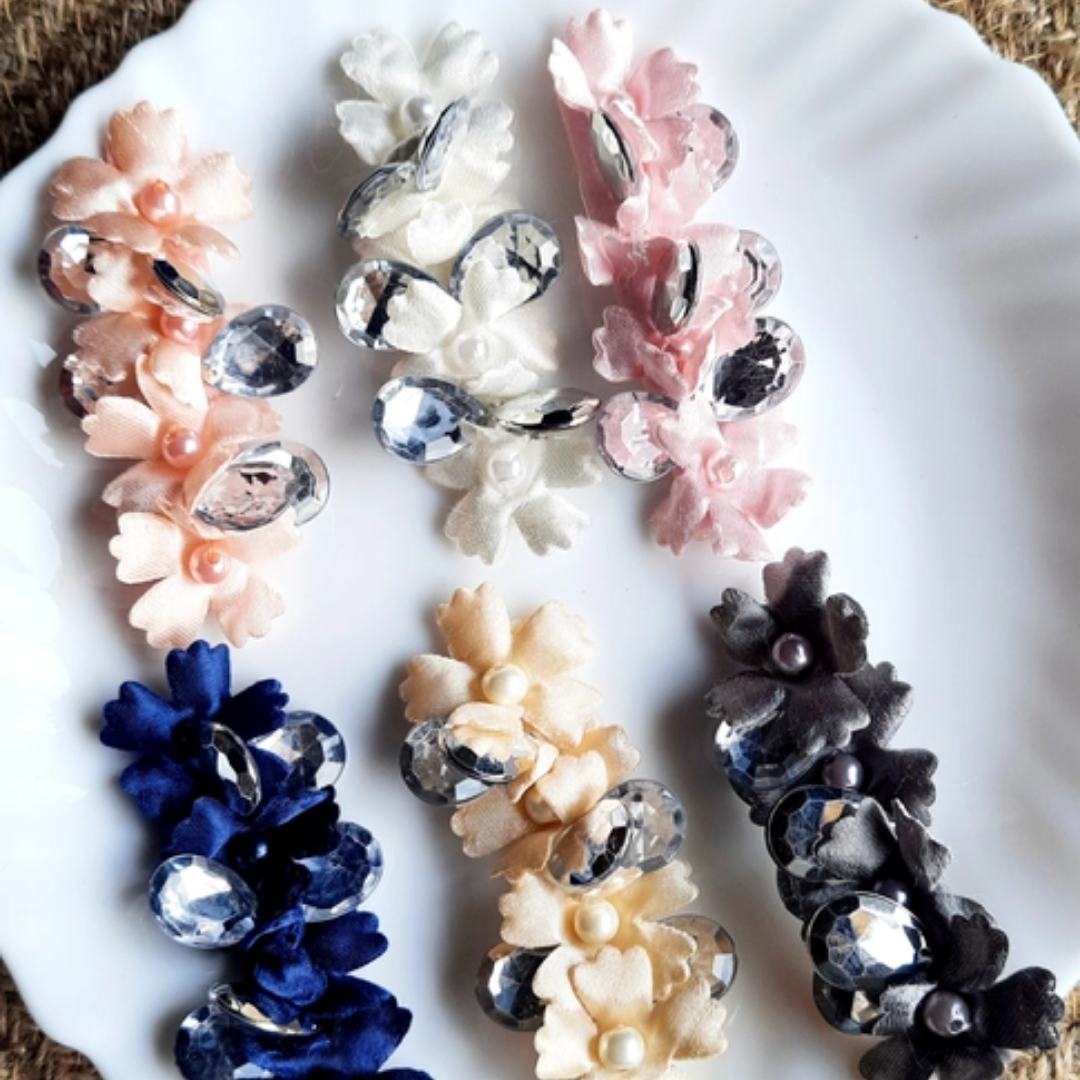 Pack of 6pc Readymade Hair Accessories Hair Bow Material For Making Hair Bows Clips/Pins