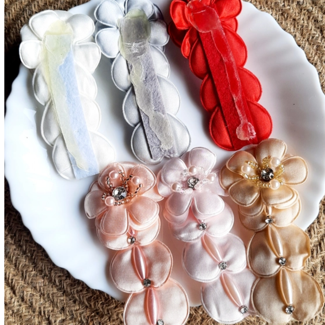 Pack of 6pc Readymade Hair Accessories Hair Bow Material For Making Hair Bows Clips/Pins