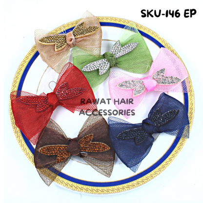Pack of 6pc Readymade Hair Accessories, Hair Bow Material For Making Hair Bows Clips/Pins (Copy)