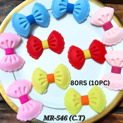 Pack of 10pc multicolor bow design hair accessories making material
