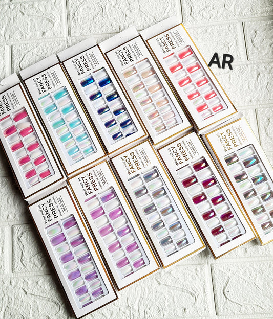 Pack Of 6 Box Multicolor Mix Designs Press On Nails Sets (Each box contains 24pc)