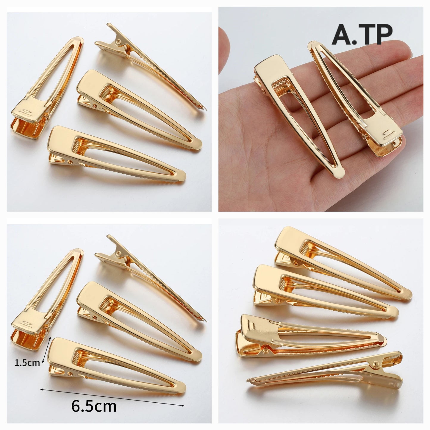 Gold alligator clips, perfect for creating unique hair accessories and bows. Ideal for DIY crafts