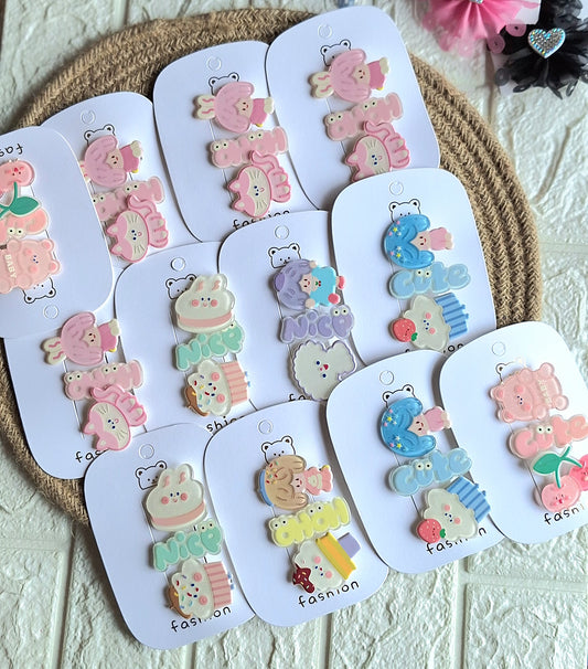 Pack Of 6 Cards Hair Pins Multicolor Random Designs