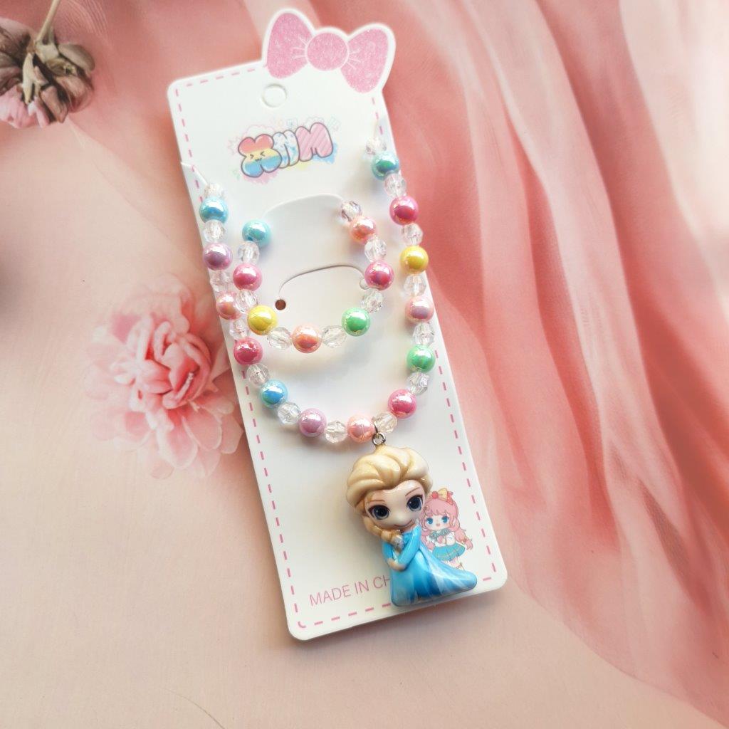 Cute Kids Pearl Necklace Doll