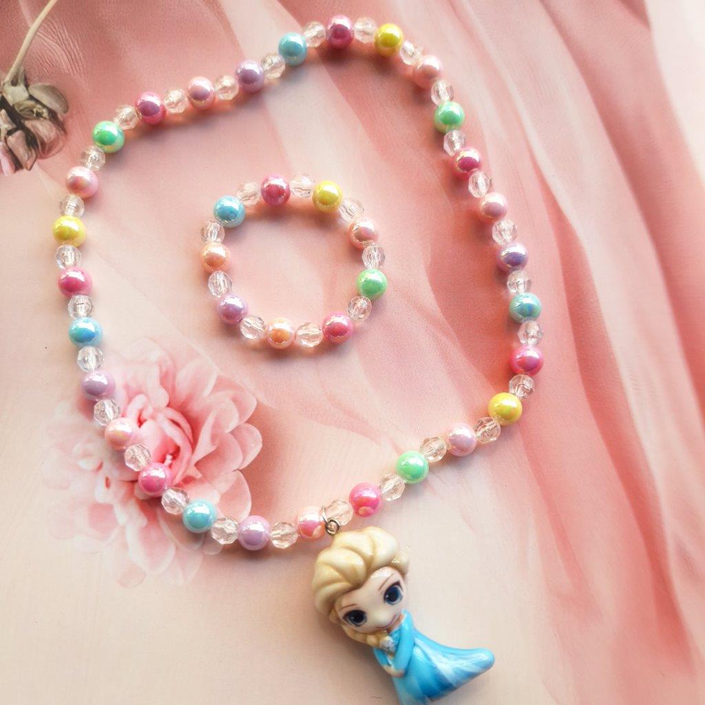 Cute Kids Pearl Necklace Doll