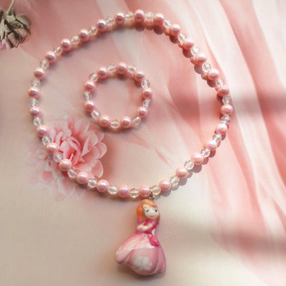 Cute Kids Pearl Necklace Doll