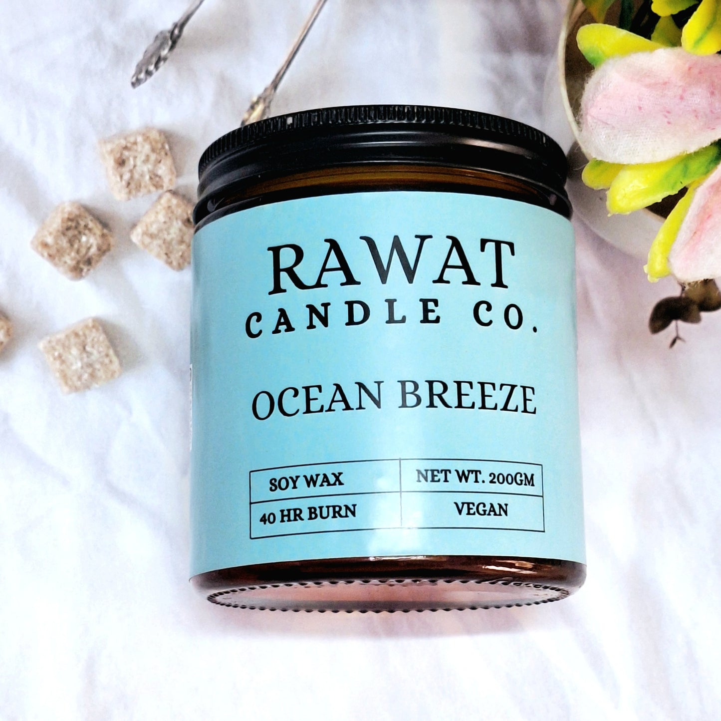 Soy Wax Ocean Breeze Scented Jar Candles (35hrs Burn)