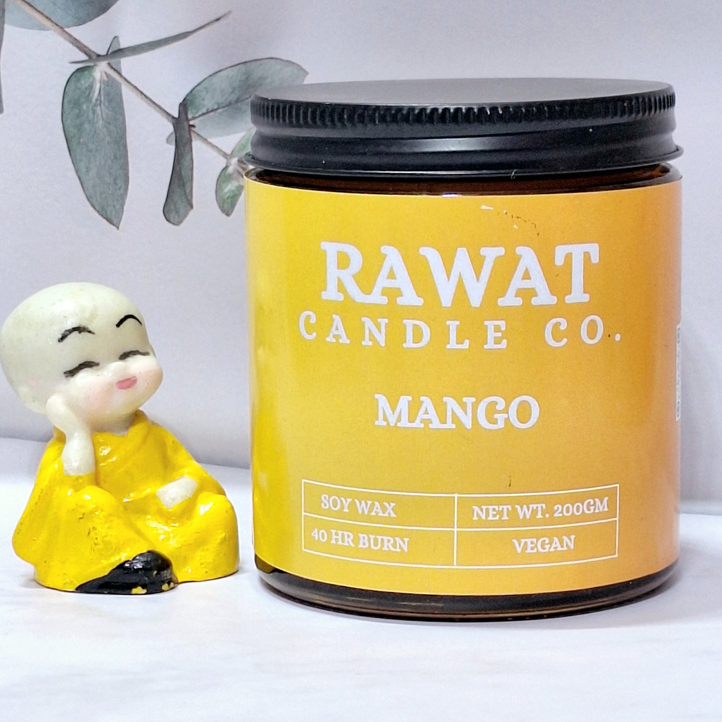 Mango Fragrance Soy Wax Jar Candles Handpoured 35hrs Burn Time (200grams Net Weight)