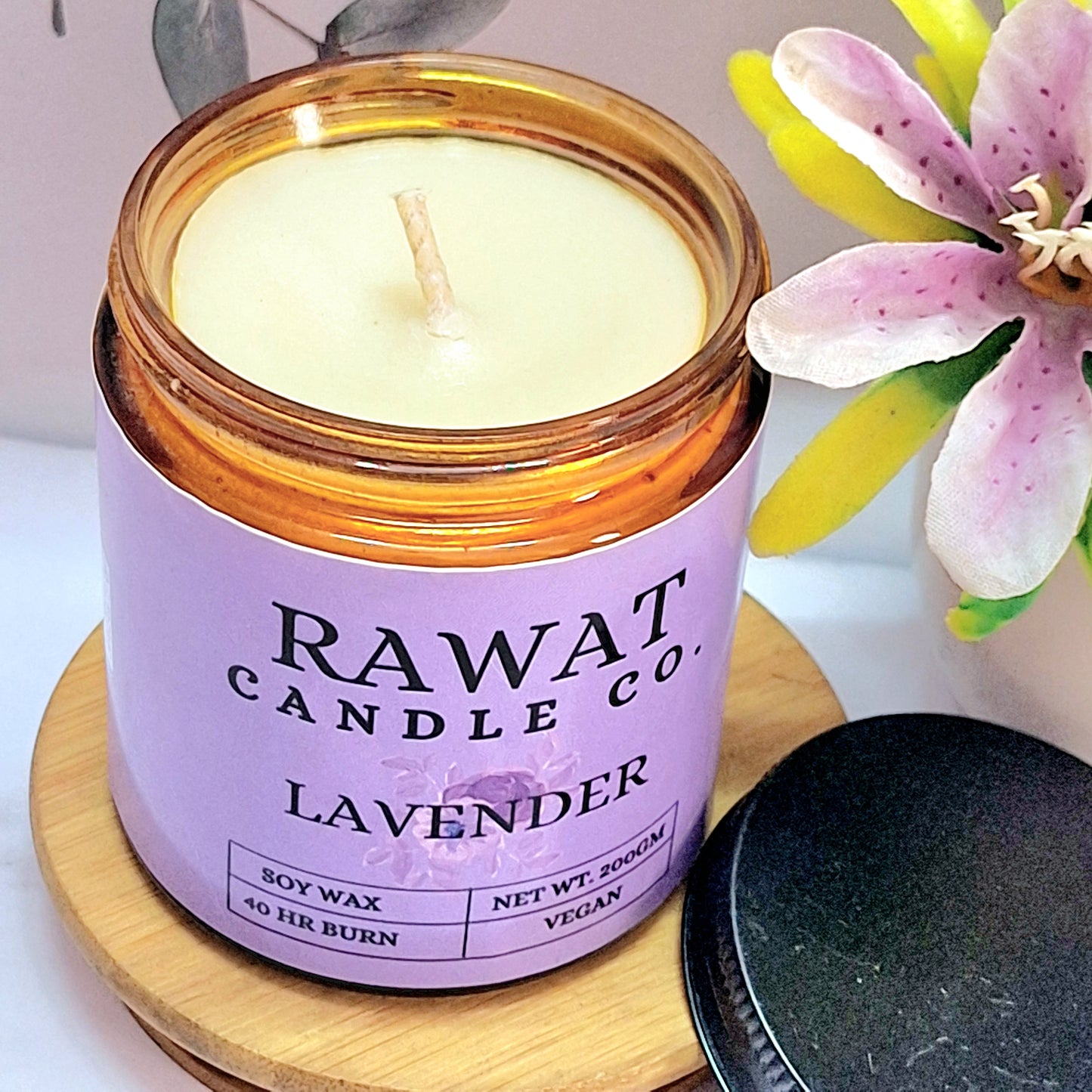 Lavender Fragrance Soy Wax Jar Candles 35hrs Burn Time (200gms Net Wt)