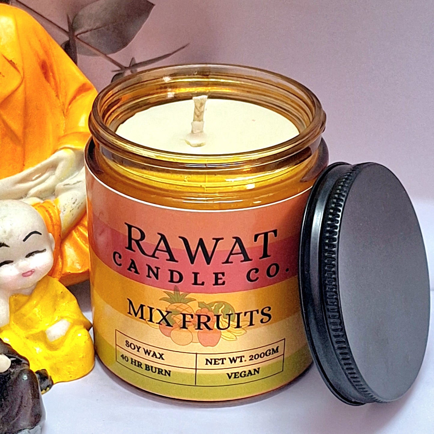 Mix Fruits Fragrance Soy Wax Jar Candles 35hrs Burn Time (200gms Net Wt)