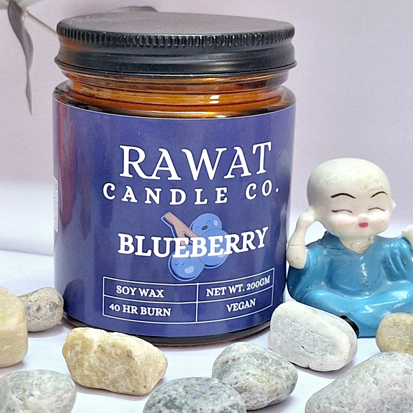 Blueberry Fragrance Soy Wax Jar Candles 35hrs Burn Time (200gms Net Wt)