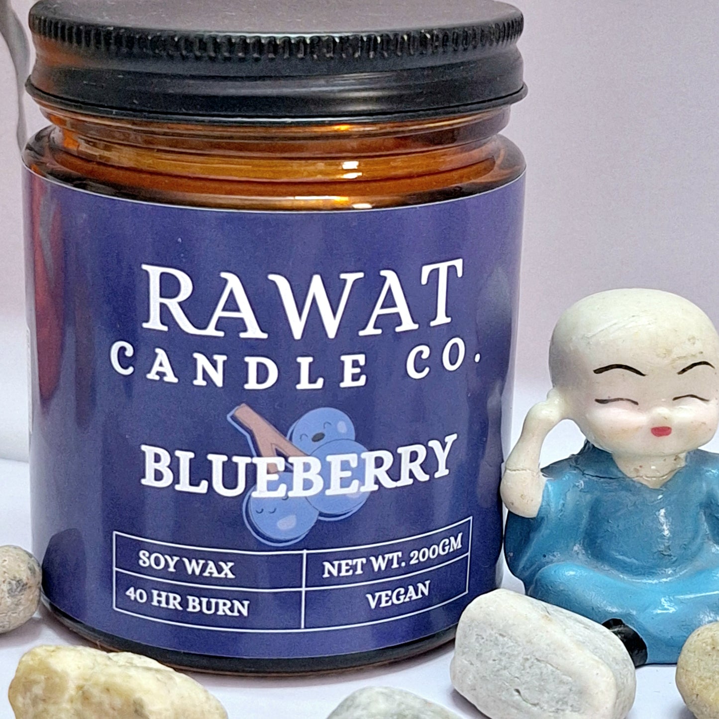 Blueberry Fragrance Soy Wax Jar Candles 35hrs Burn Time (200gms Net Wt)