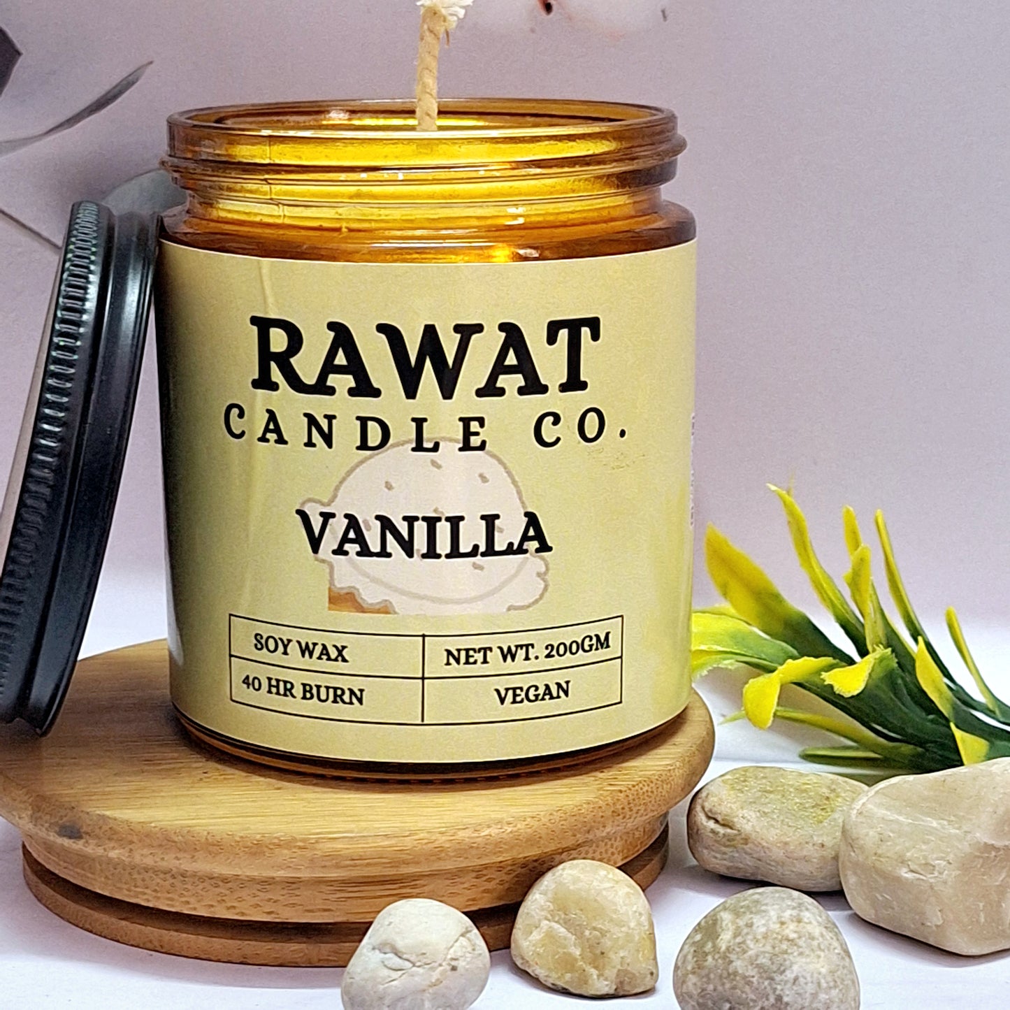 Vanilla Fragrance Soy Wax Jar Candles 35hrs Burn Time (200gms Net Wt)