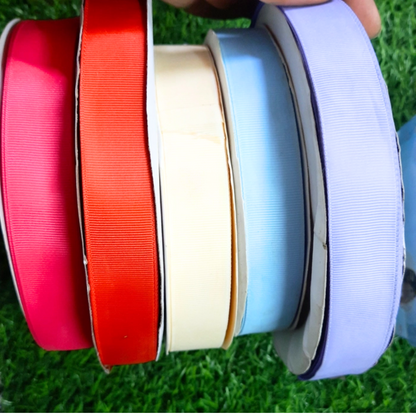 10mtr Crafts Solid Grosgrain Ribbon, Multi Color, Size Width 1 inch