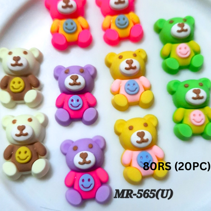 Pack Of 20pc Multicolor Mini Silicon Hair Accessories Making Material