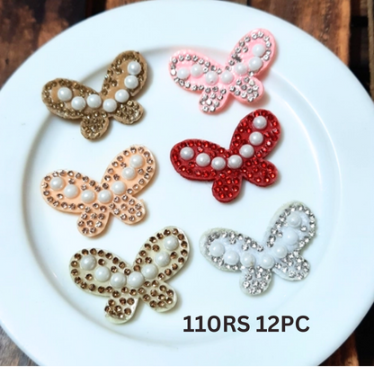 Pack of 12pc Readymade Hair Accessories, Hair Bow Material For Making Hair Bows Clips/Pins