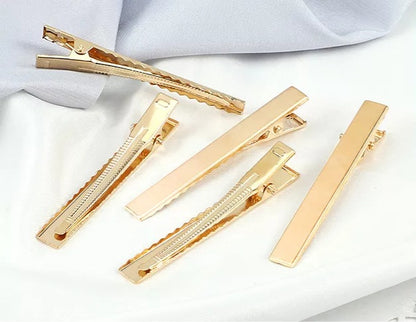 Golden Color 4.5cm (45mm) Alligator Hair Pins For Making Hair Bows Clips