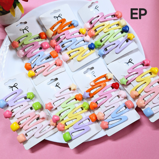 Pack Of 5 Cards Hair Pins Multicolor