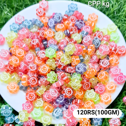 100 Grams Beads For Making Hair Accessories, Jewellery Crafts Items