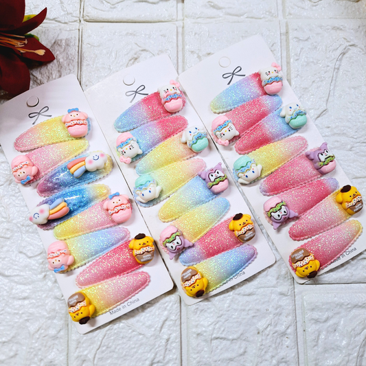 Cute Hair Tictac Combo For Kids Girls Multicolor (8pc each Card)