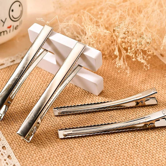 Silver Color 7.5cm (75mm) Alligator Hair Pins For DIY Hair Bows
