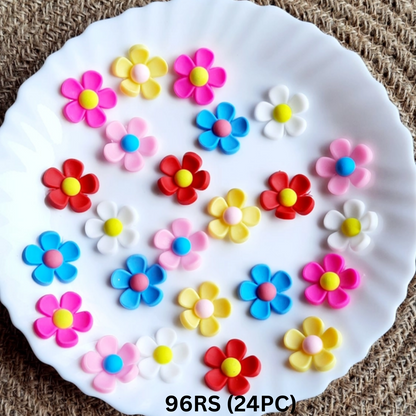 Pack Of 24pc Multicolor Mini Silicon Hair Accessories Making Material
