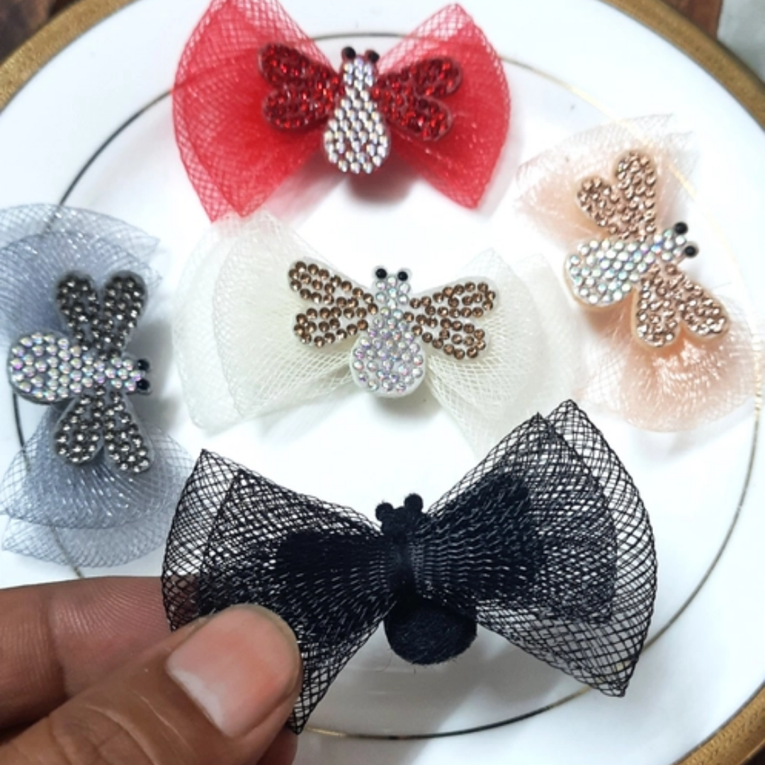 Pack of 5pc Readymade Hair Accessories, Hair Bow Material For Making Hair Bows Clips/Pins