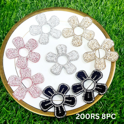 Pack of 8pc Readymade Hair Accessories, Hair Bow Material For Making Hair Bows Clips/Pins