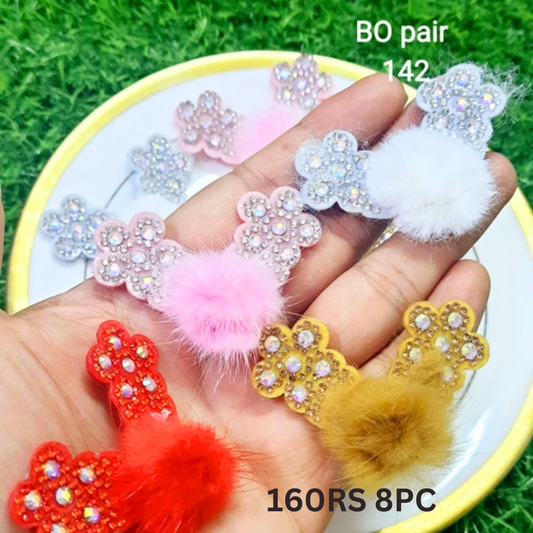 Pack of 8pc Readymade Hair Accessories Hair Bow Material For Making Hair Bows Clips/Pins