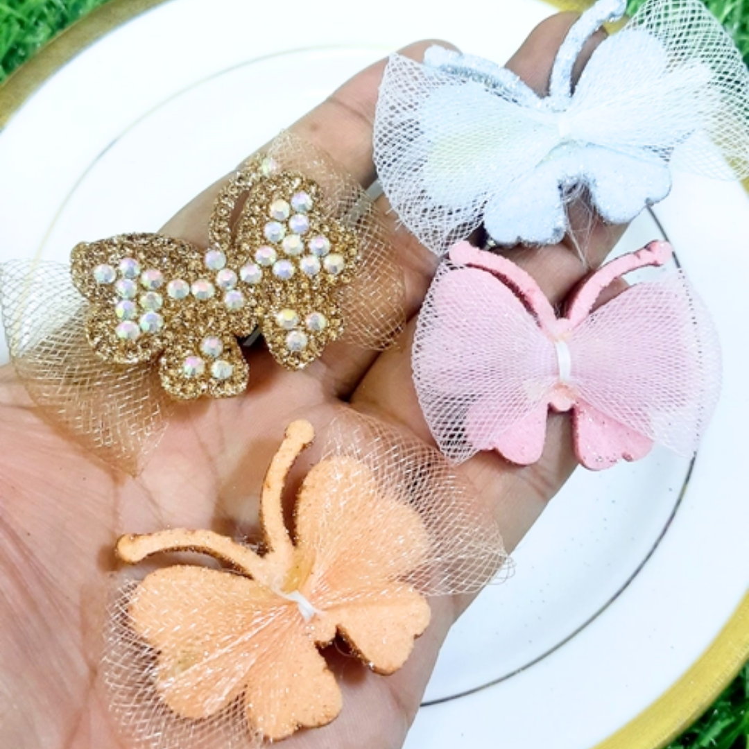 Pack of 8pc Readymade Hair Accessories Hair Bow Material For Making Hair Bows Clips/Pins