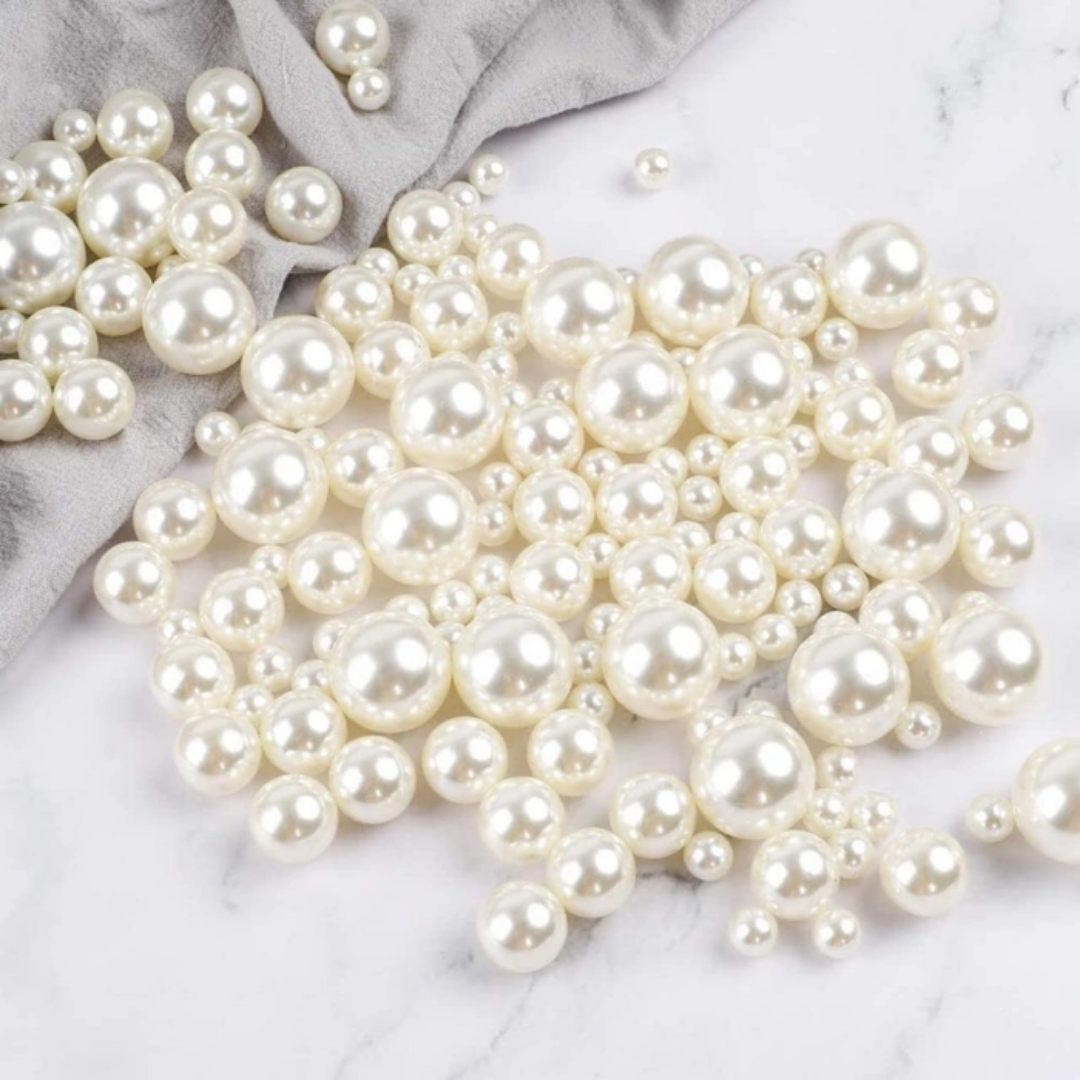 100 Grams Pearl Beads Sew on Pearl Beads with Holes for Craft, Hair Accessories, Jewelry Making, Bracelets, Necklaces, Decoration